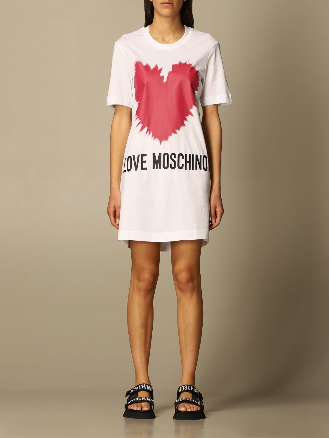 LOVE MOSCHINO: short dress with big heart | Dress Love Moschino Women ...
