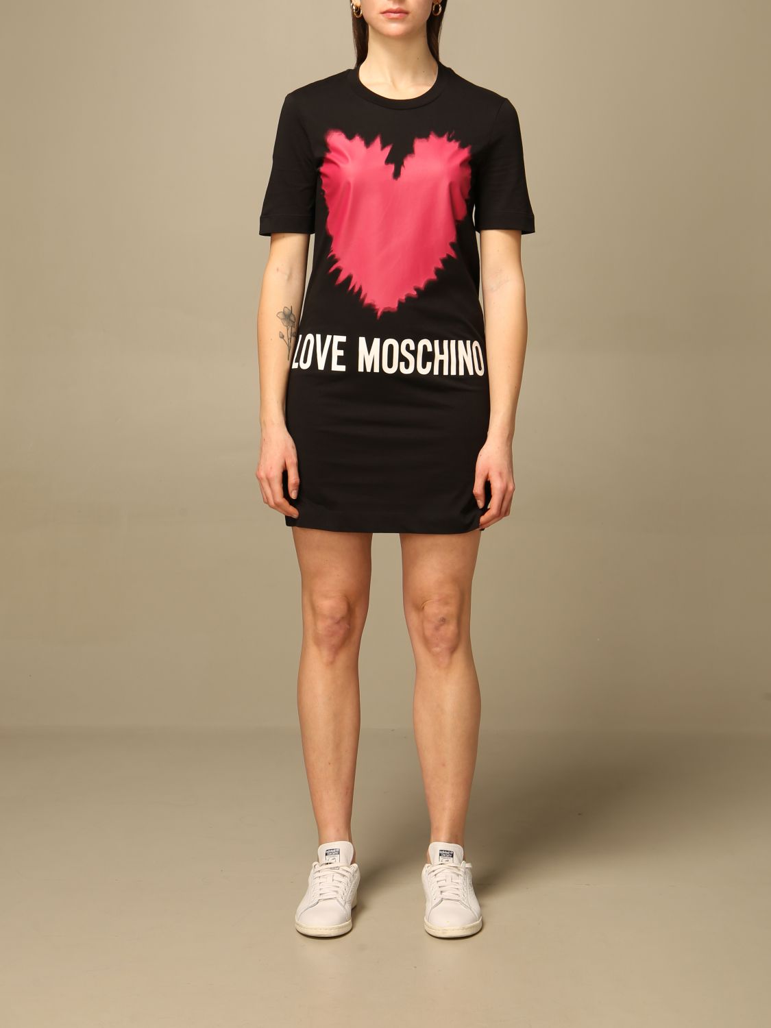 LOVE MOSCHINO: Vestido para mujer, Negro | Vestido Love Moschino W5A0221 en línea en GIGLIO.COM