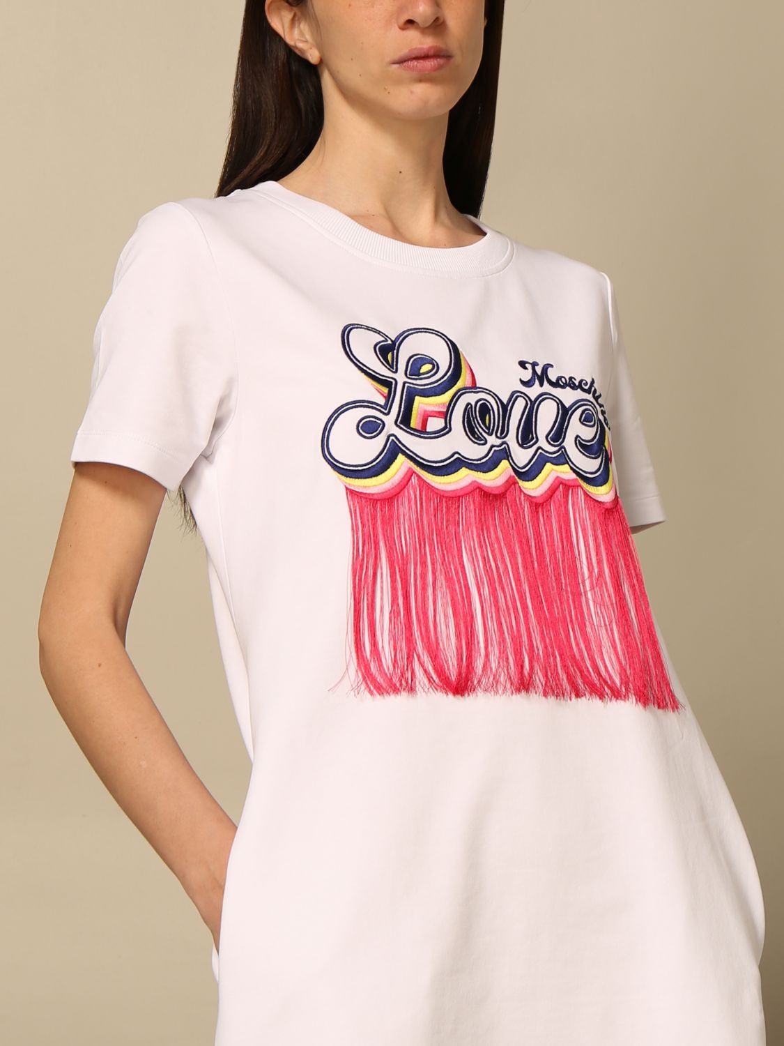 LOVE MOSCHINO: t-shirt dress with logo ...