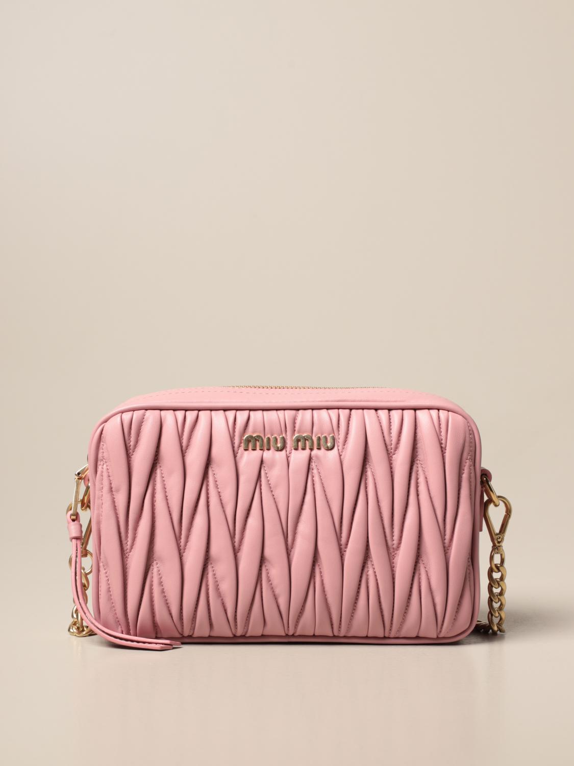 MIU MIU brick bag in quilted nappa leather Pink Miu Miu crossbody