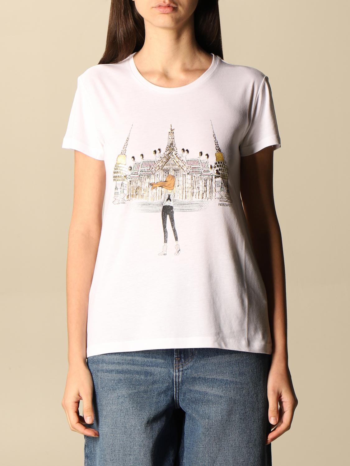 PATRIZIA PEPE LOGO-APPLIQUÉ CROPPED SHIRT