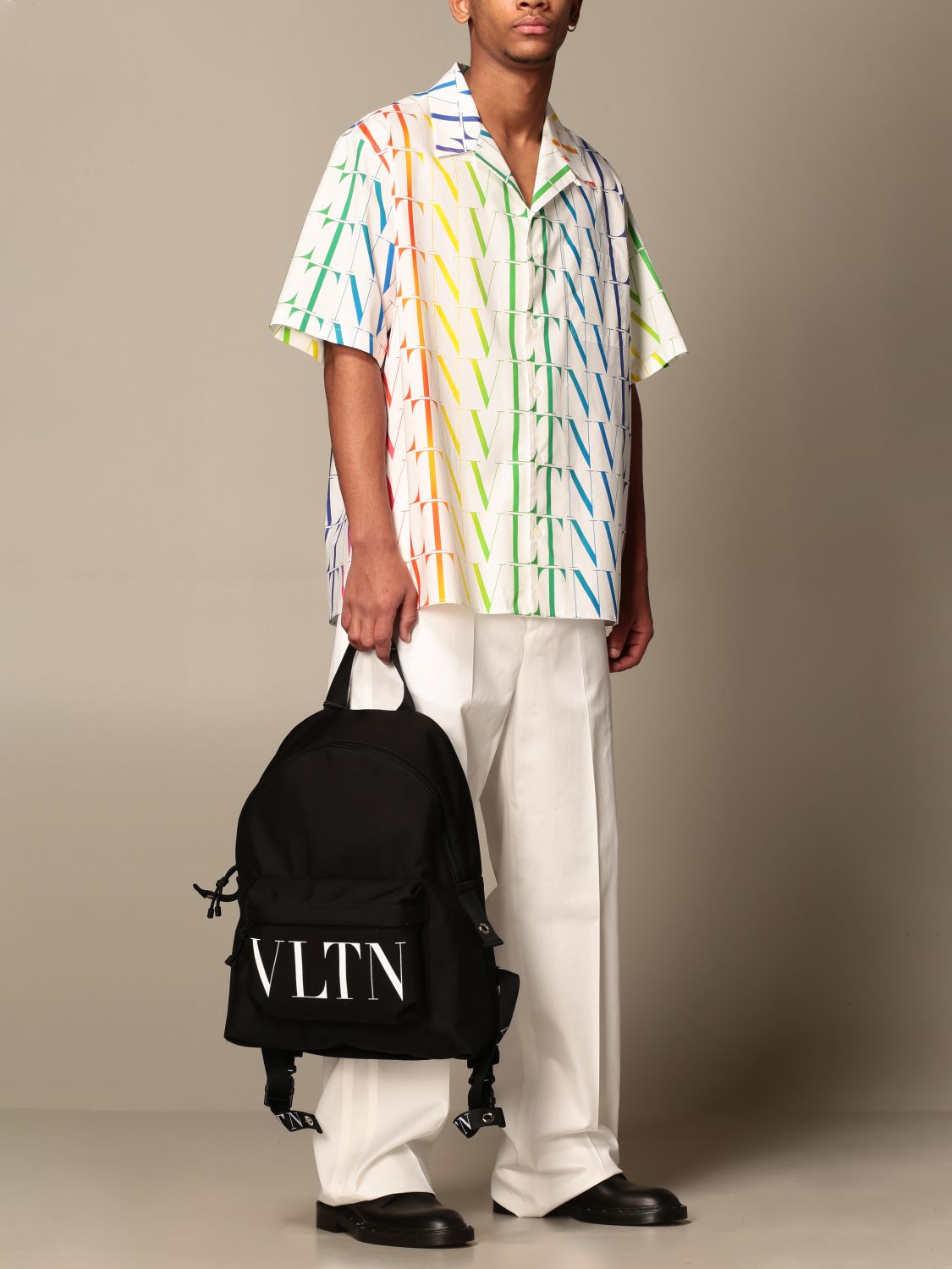 Shirt Valentino: Valentino shirt with all-over multicolor VLTN logo white 2
