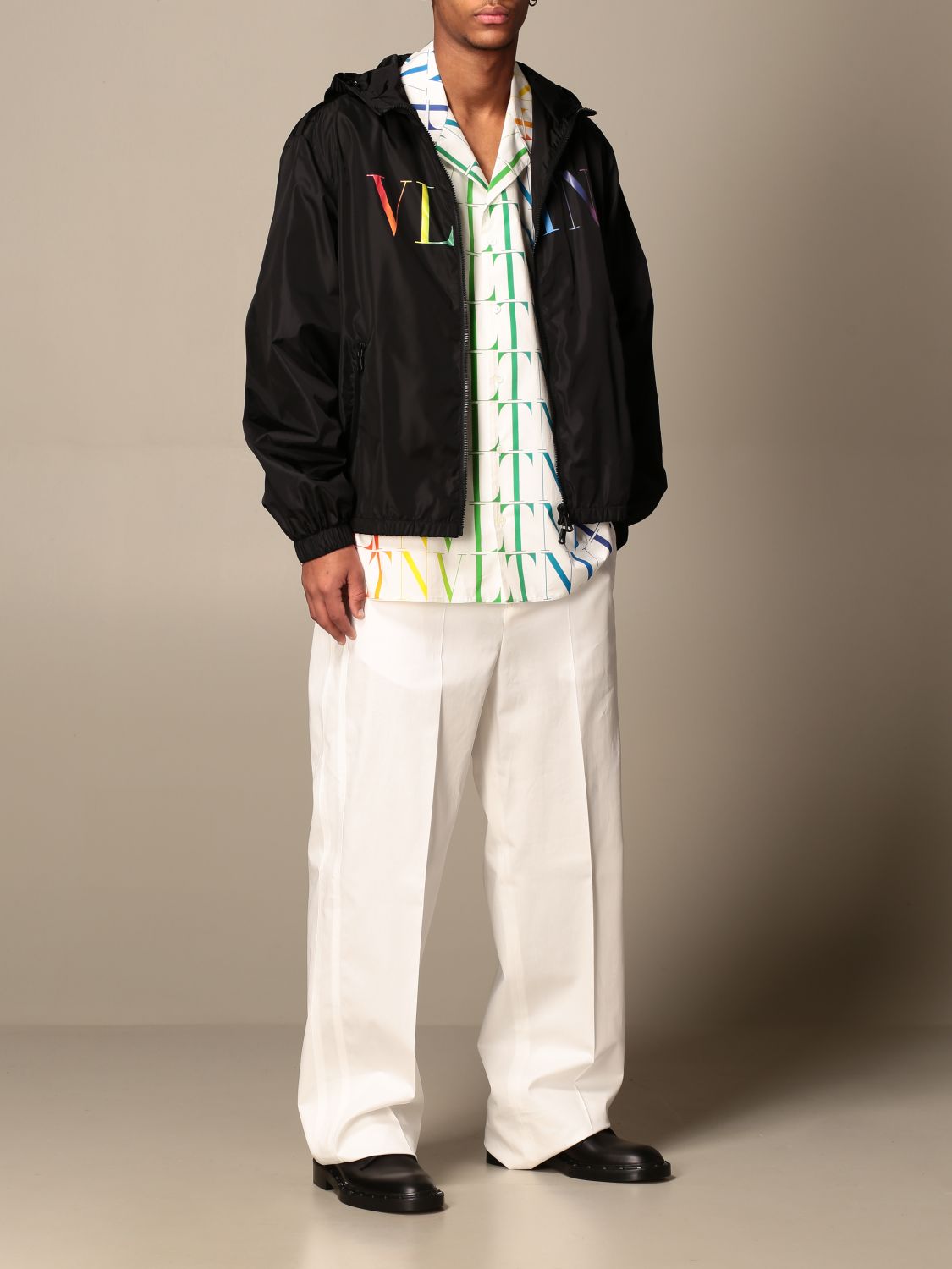 Valentino nylon jacket with multicolor VLTN logo