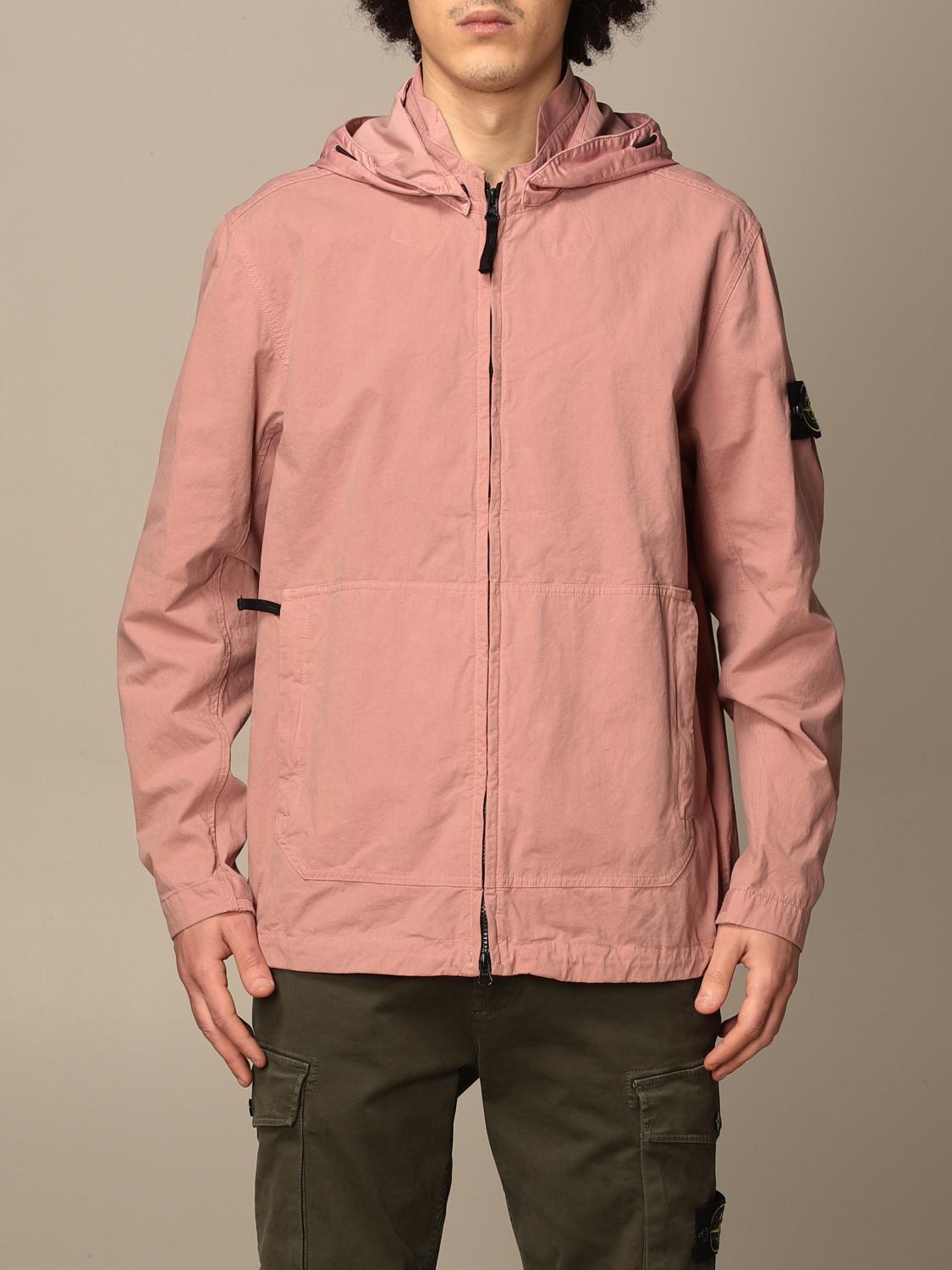 STONE ISLAND: hooded jacket in cordura cotton - Pink | Stone