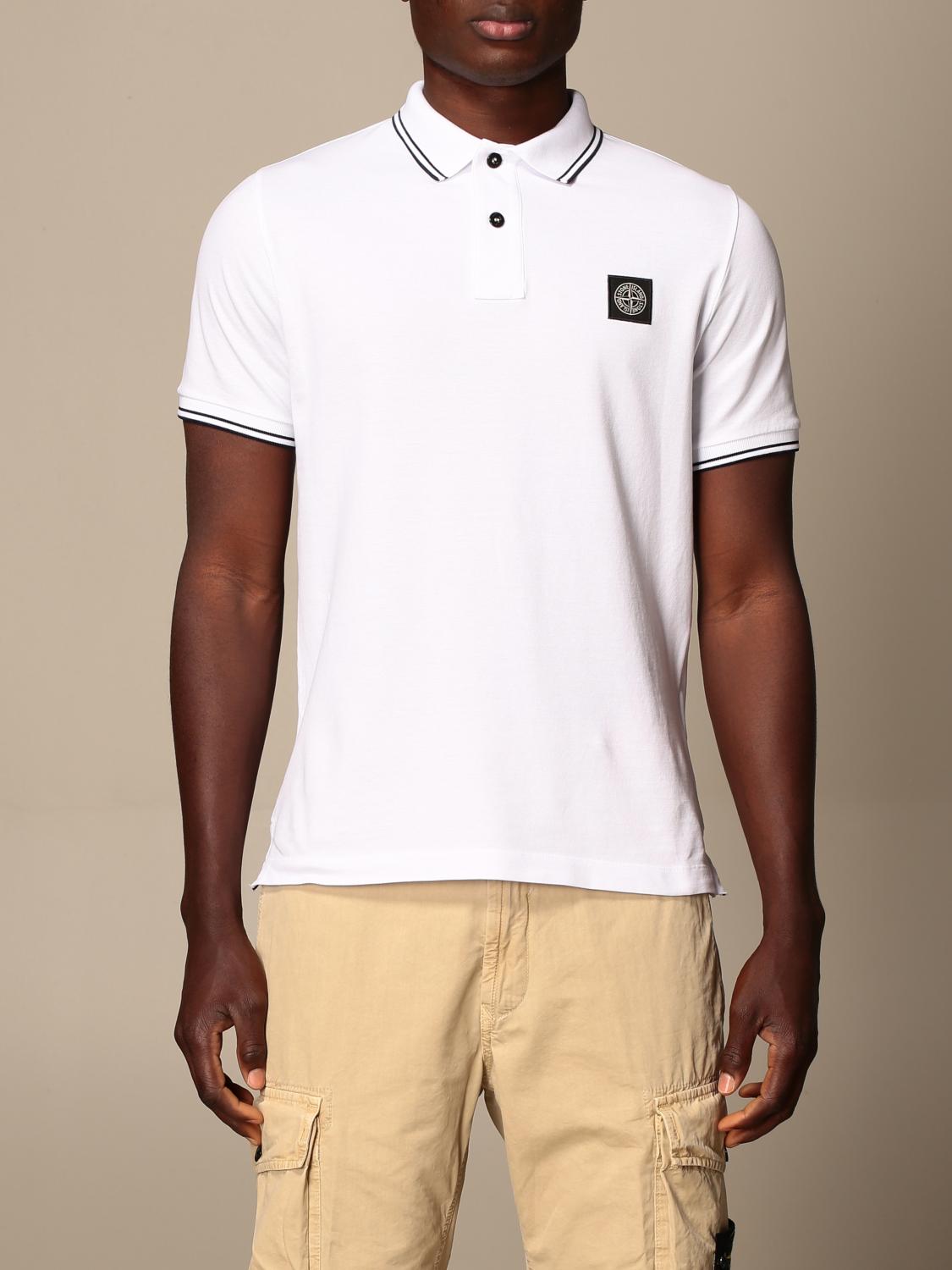 Stone Island polo shirt in stretch pique cotton