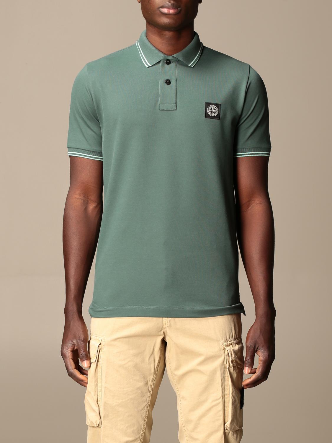 Stone Island polo shirt in stretch pique cotton