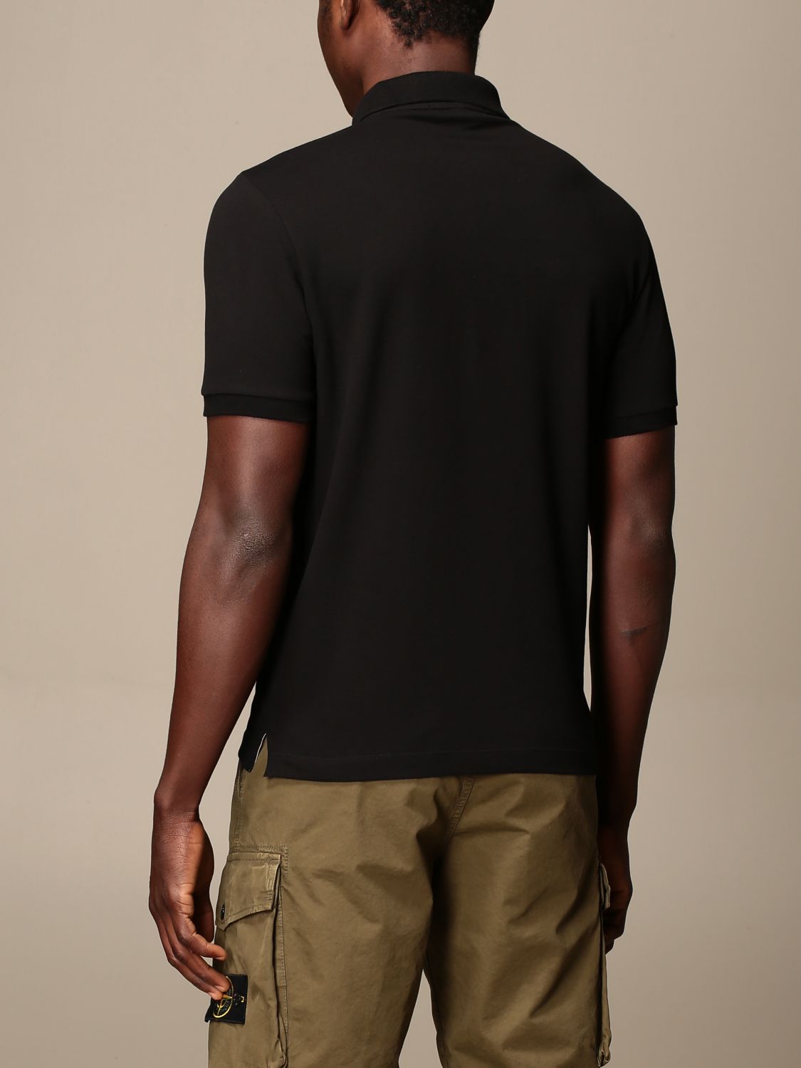 STONE ISLAND: polo shirt in basic pique cotton - Black | Stone Island ...