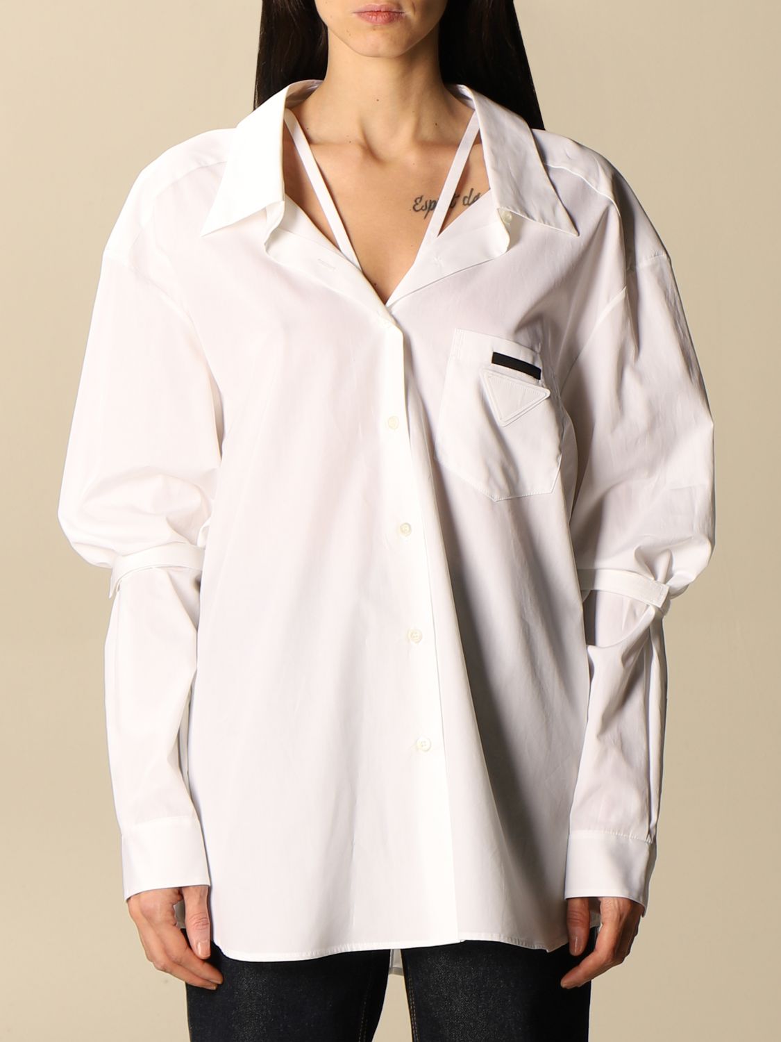 PRADA: Camisa para mujer, Blanco | Camisa Prada P424CG 1LZC en línea en  