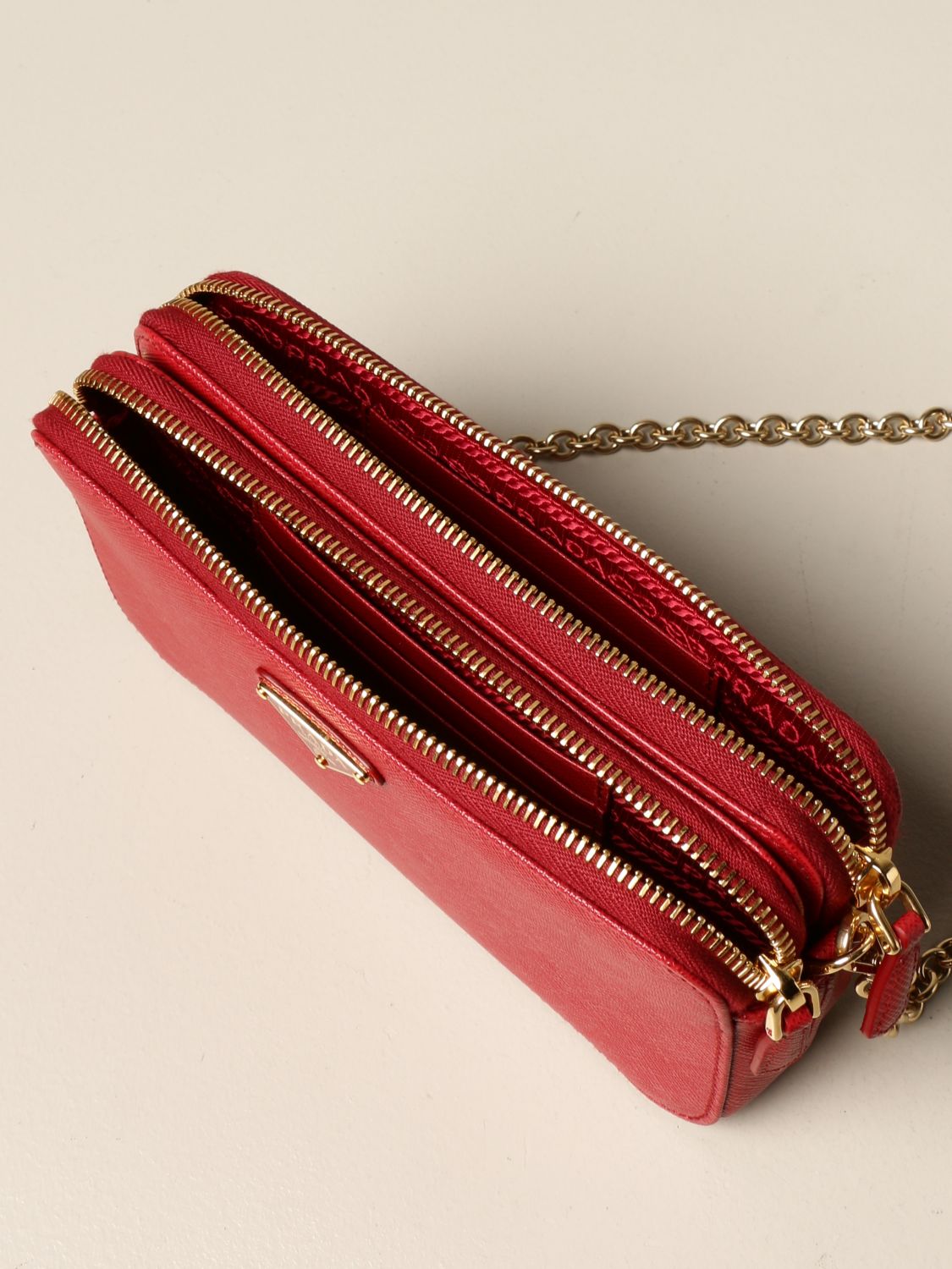 PRADA: bag in saffiano leather | Mini Bag Prada Women Red | Mini 