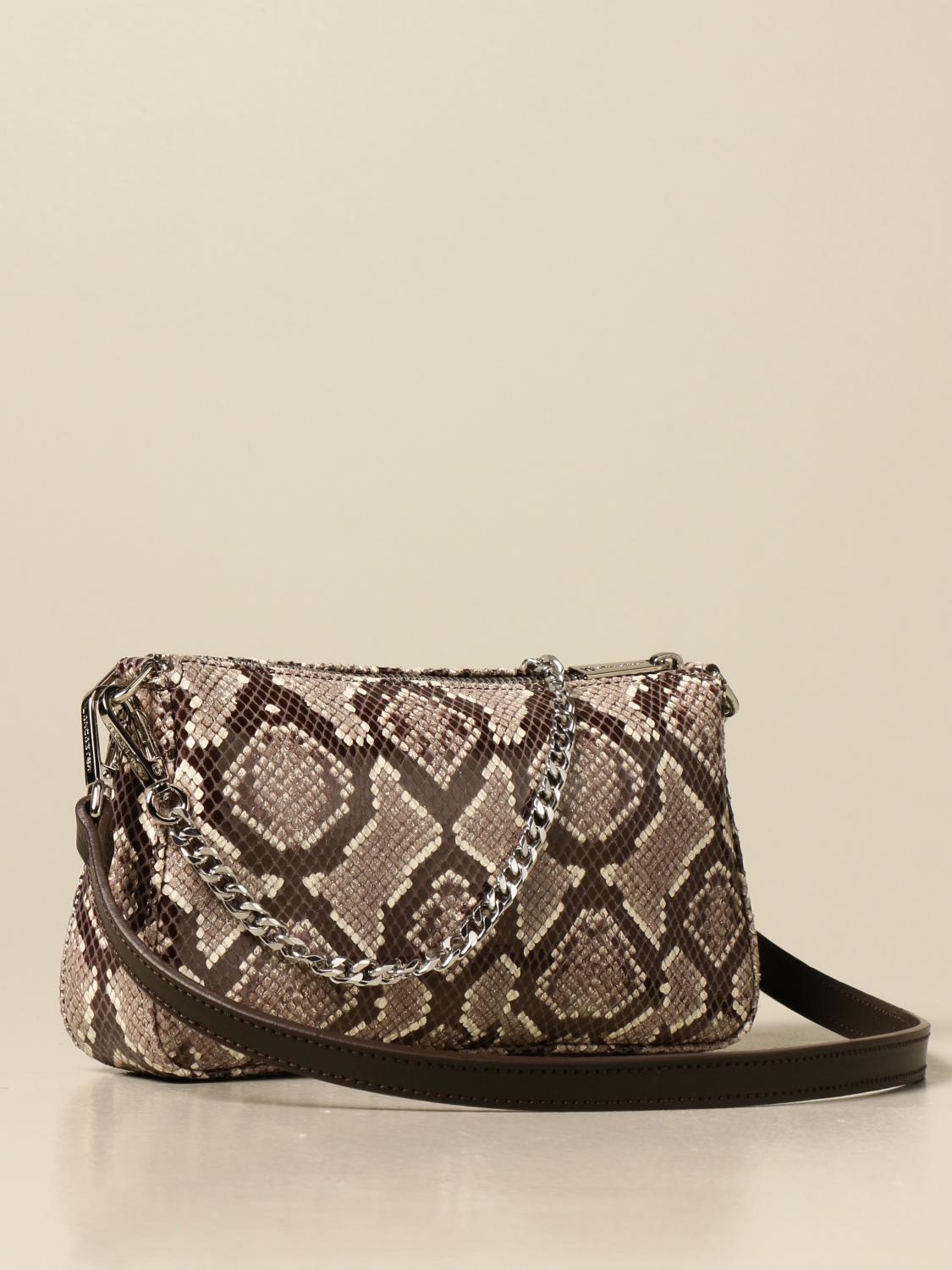 LANCASTER PARIS: Borsa a tracolla in pelle con stampa pitone - Moro | Borsa  Mini Lancaster Paris 424-08 GIGLIO.COM