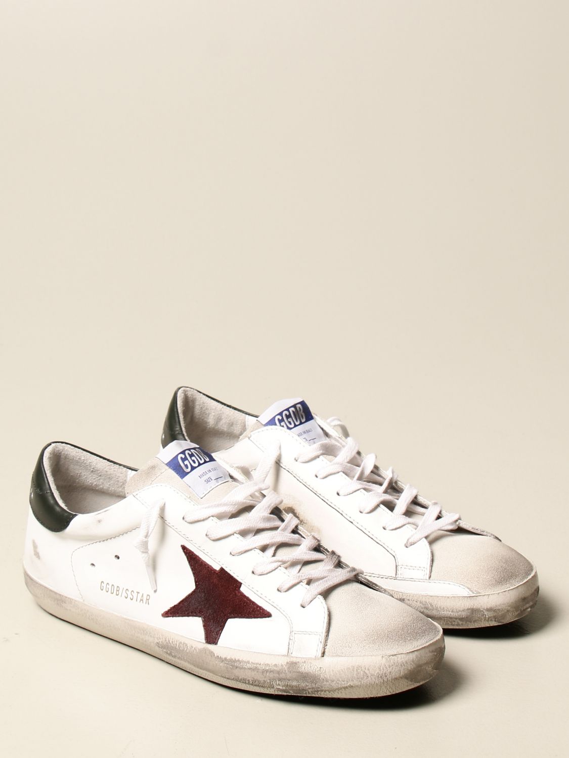 GOLDEN GOOSE: Superstar classic sneakers in leather - White | Sneakers ...