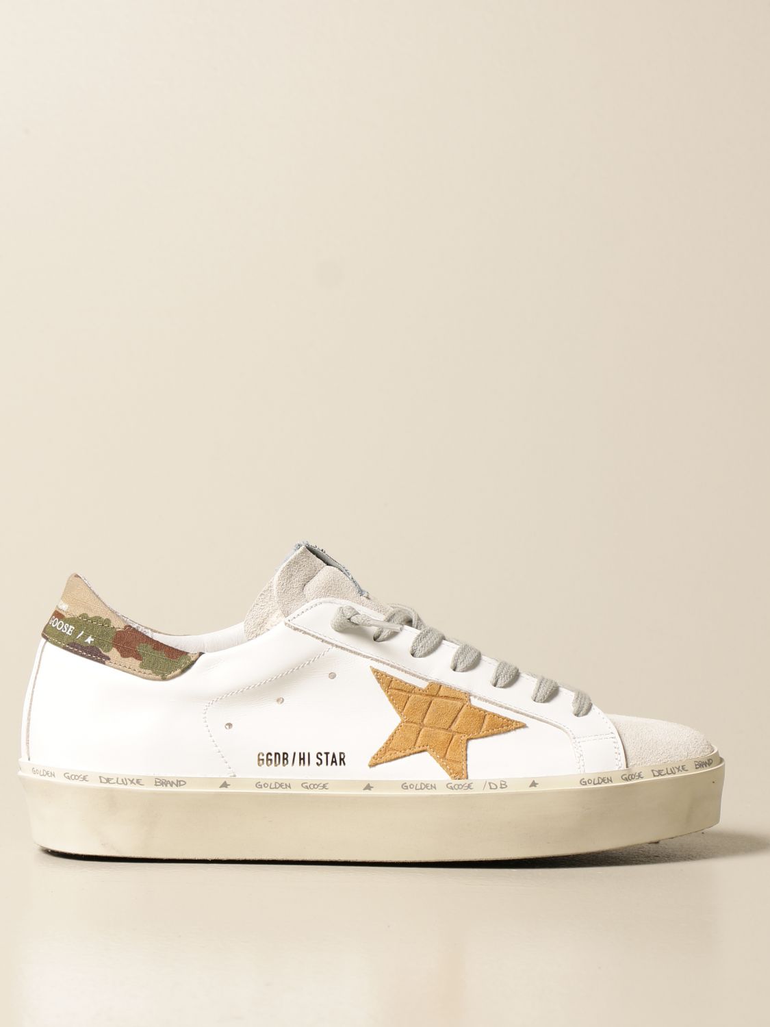 GOLDEN GOOSE: Histar sneakers in leather and suede - White | Golden ...