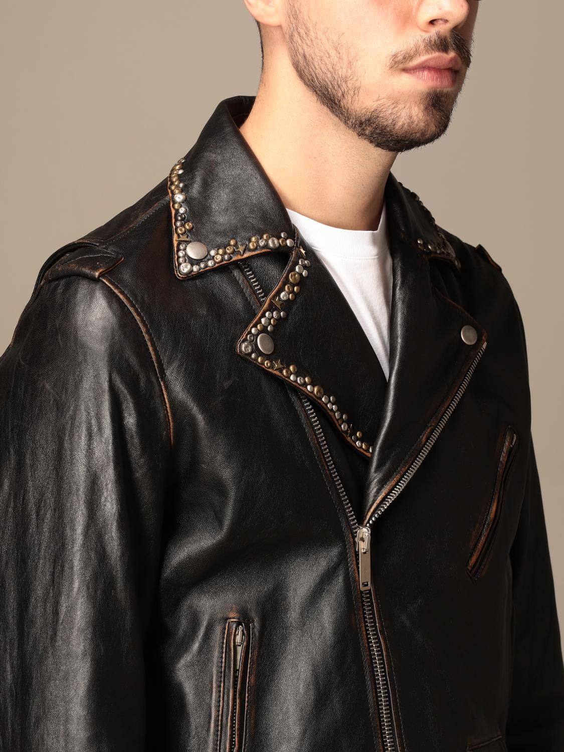 golden goose leather jacket mens