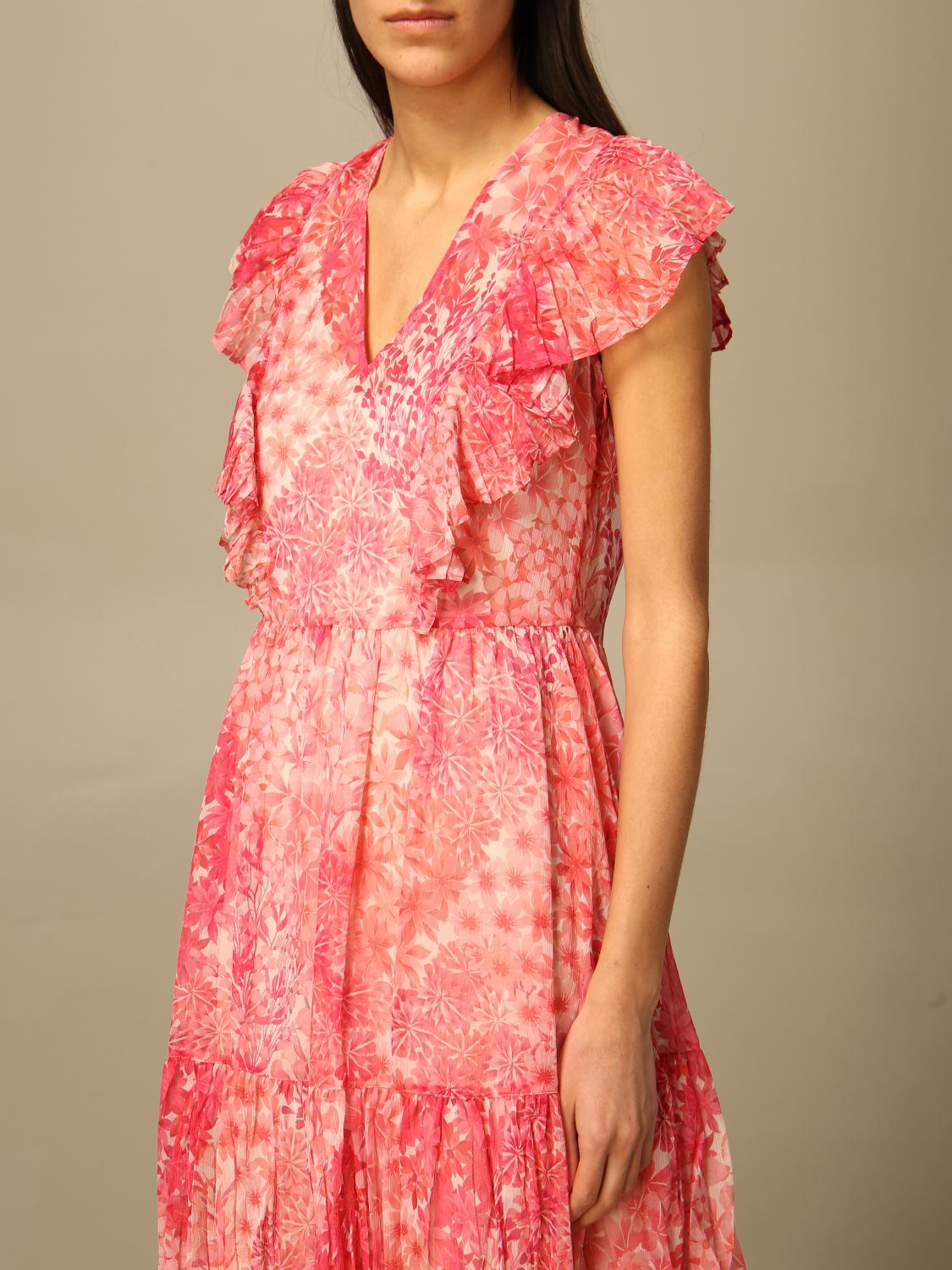 Twin Set Short Dress With Floral Pattern Women Pink 211tt2441 Giglio Uk 