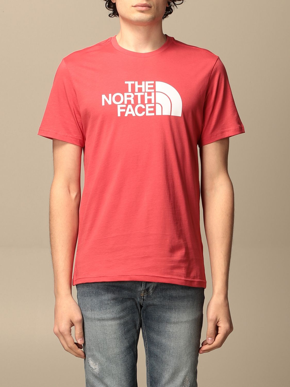 north face t shirt red