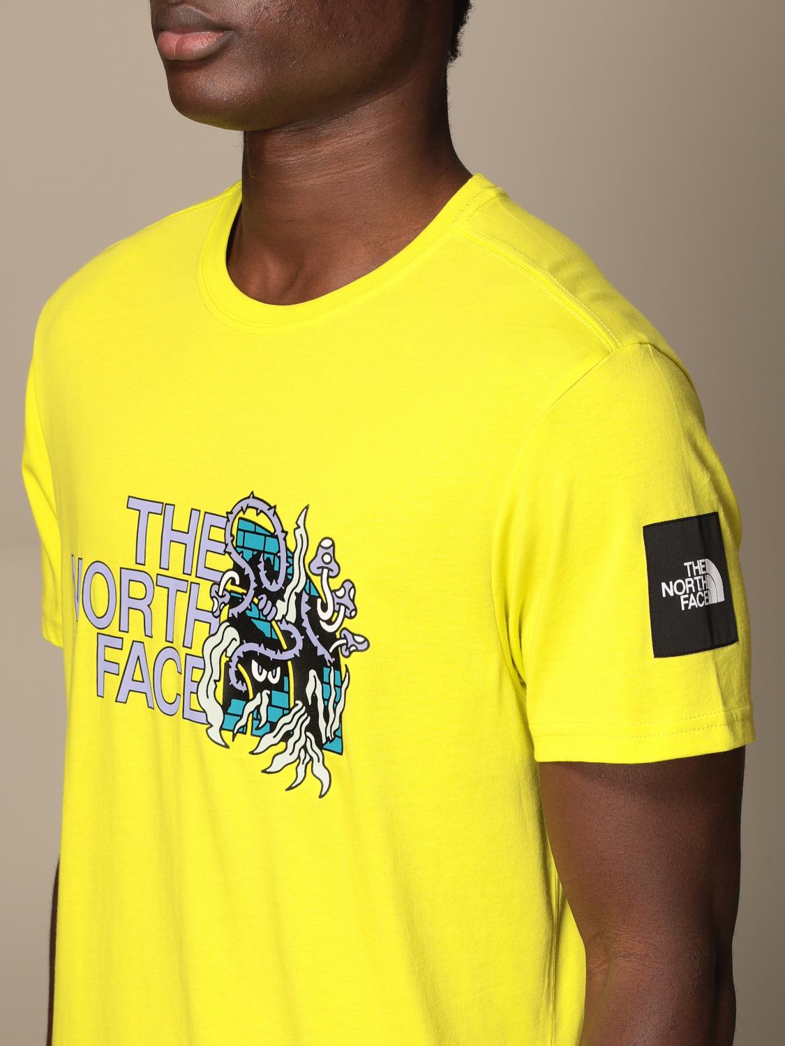 north face yellow t shirt