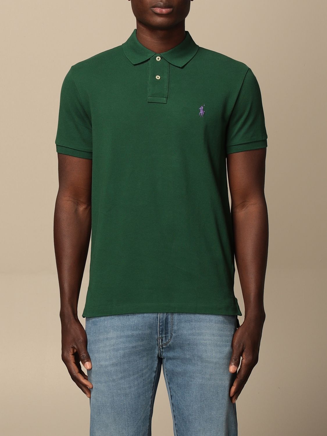 Polo Ralph Lauren Outlet: slim fit cotton polo shirt - Moss Green ...