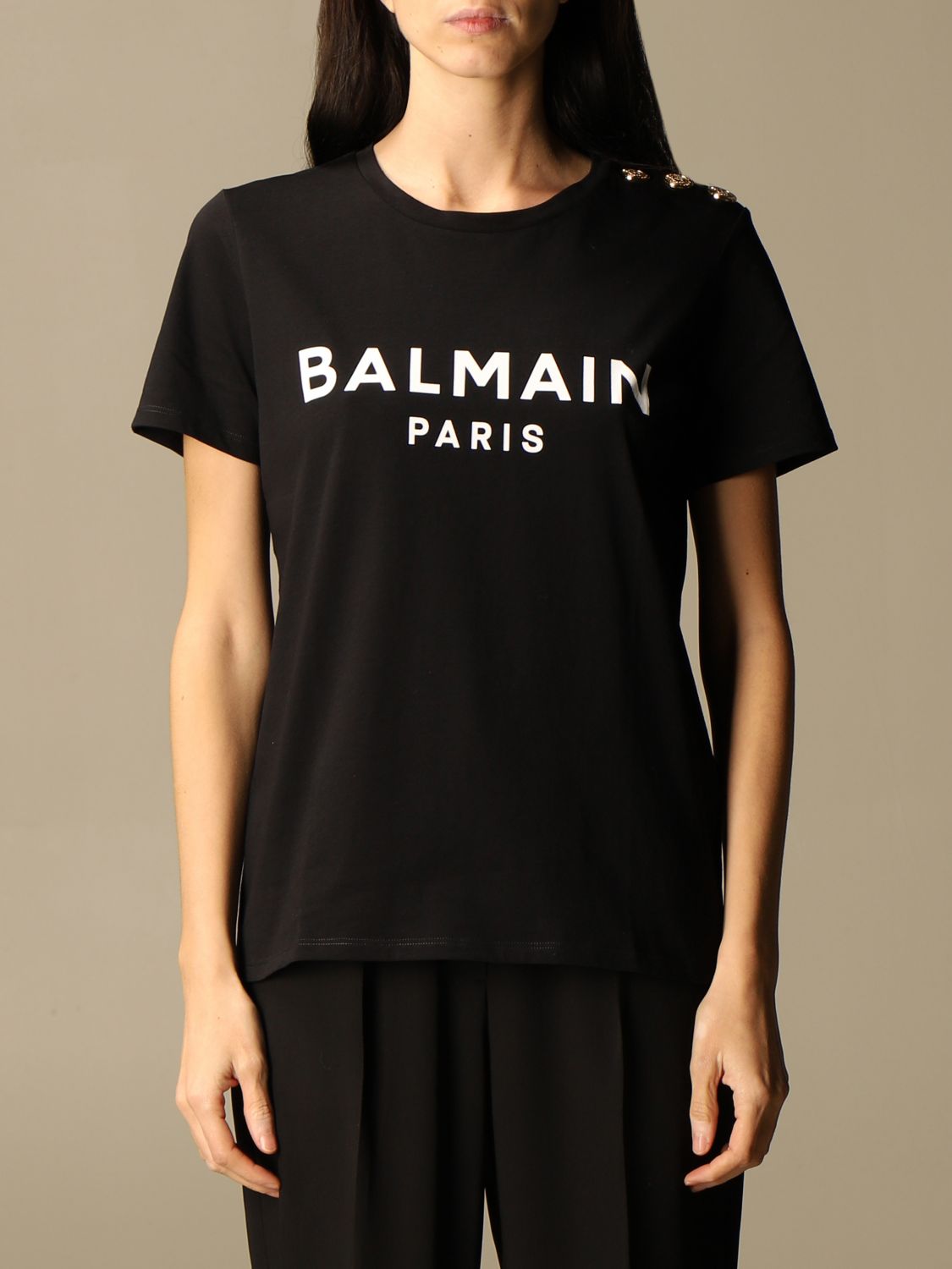 BALMAIN: Damen - Schwarz | Balmain T-Shirt VF11350B001 online auf