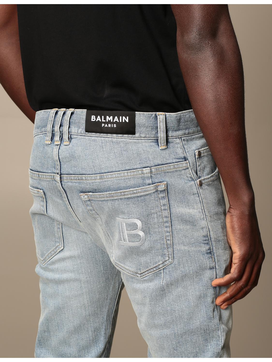 balmain jeans with b logo