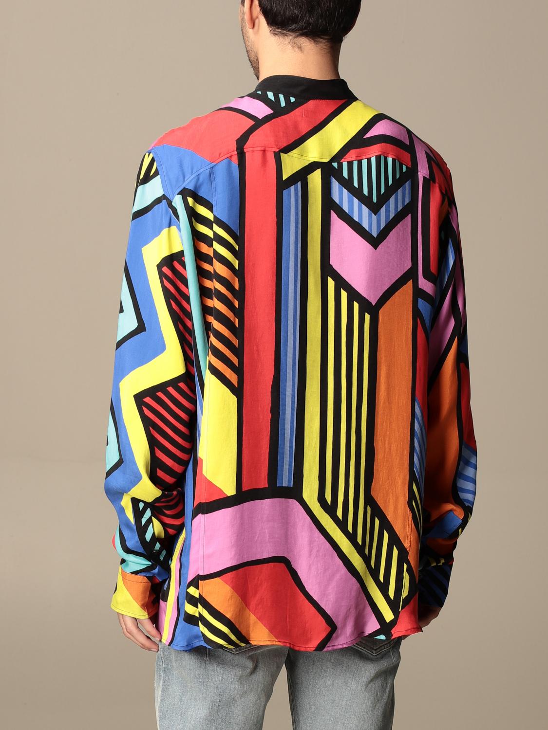 BALMAIN: Guru shirt with abstract pattern - Multicolor | Balmain shirt ...