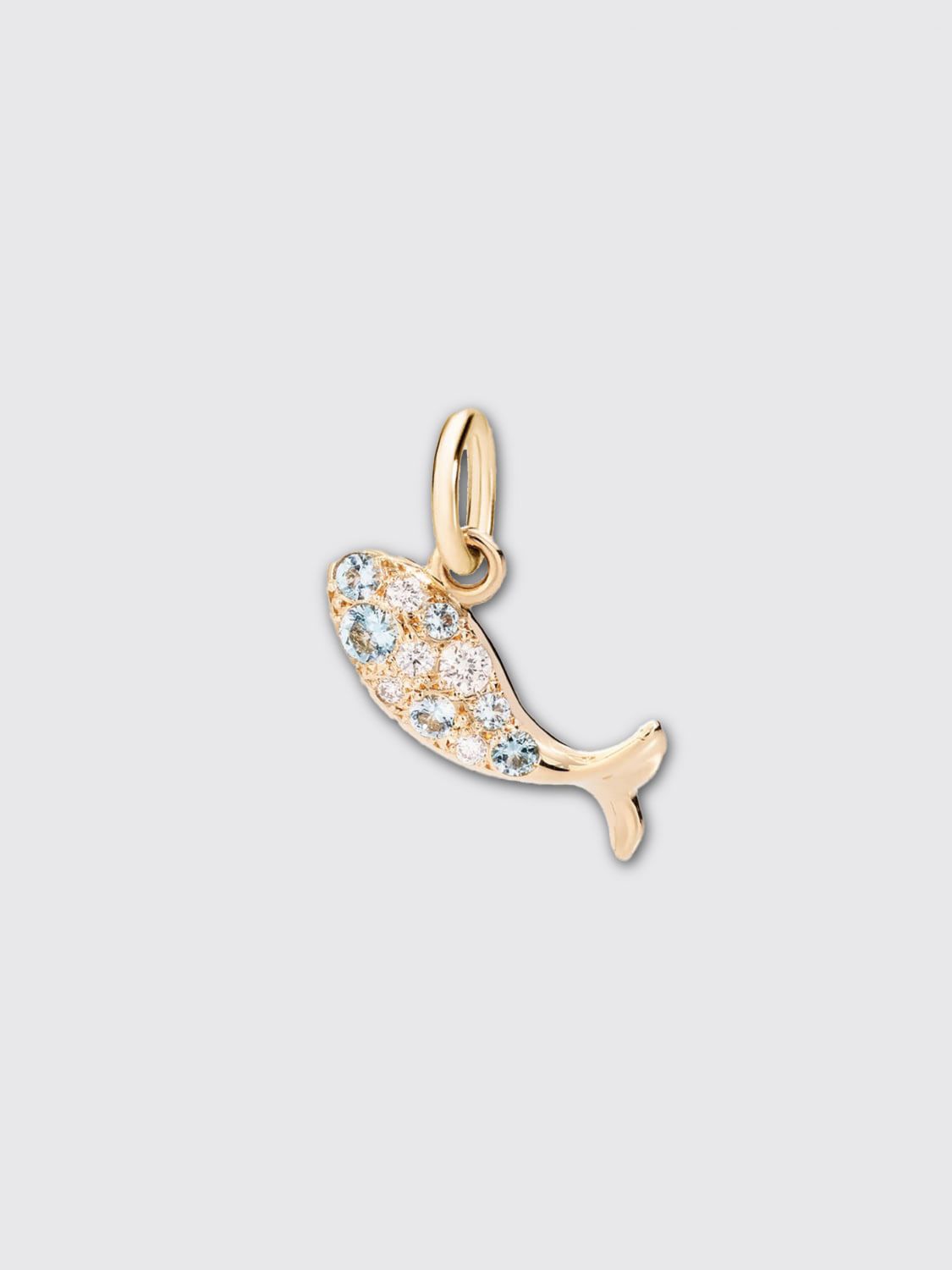 Gioielli Dodo: Ciondolo Pesce Dodo in oro giallo 18 kt e diamanti azzurro 1