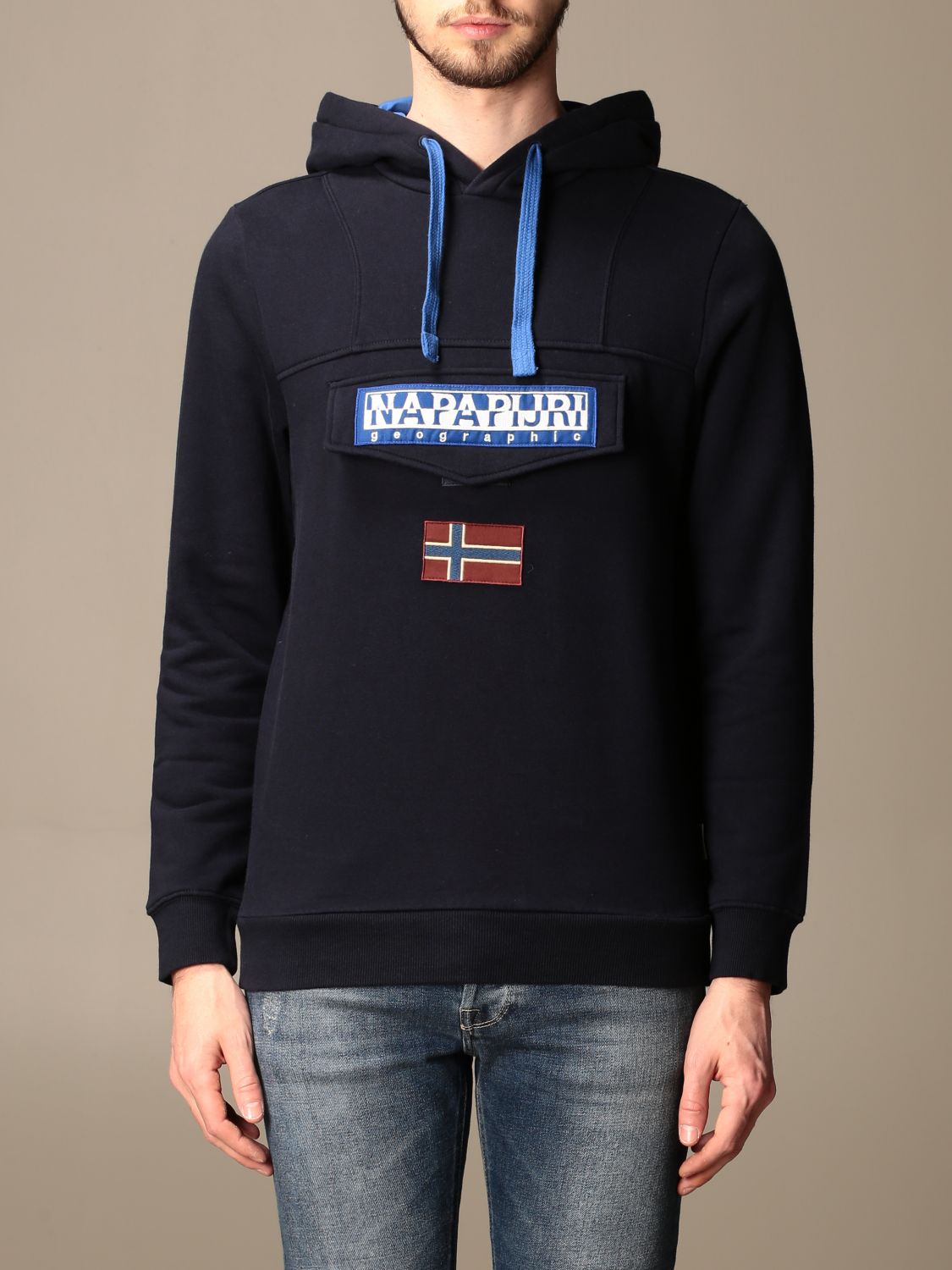 Outlet: sweatshirt with logo - Navy | Napapijri NP0A4ENA1761 online on GIGLIO.COM