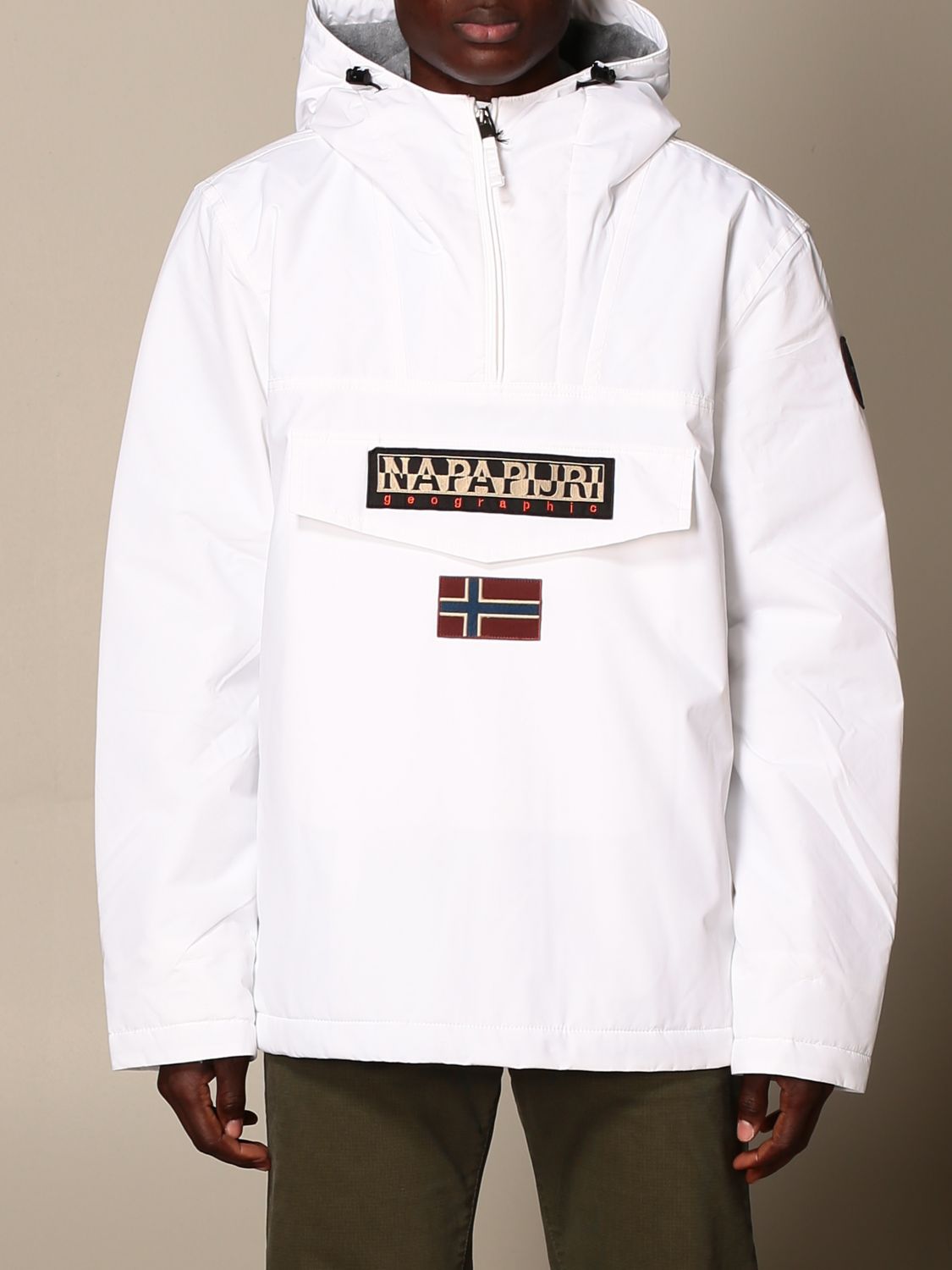 napapijri white hoodie