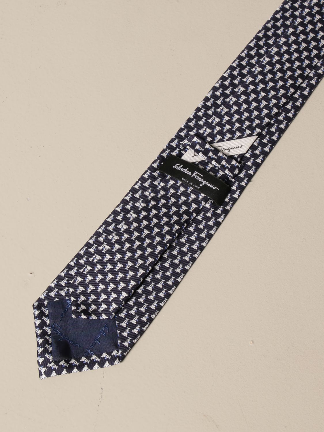 SALVATORE FERRAGAMO: silk tie with dog pattern | Tie Salvatore ...