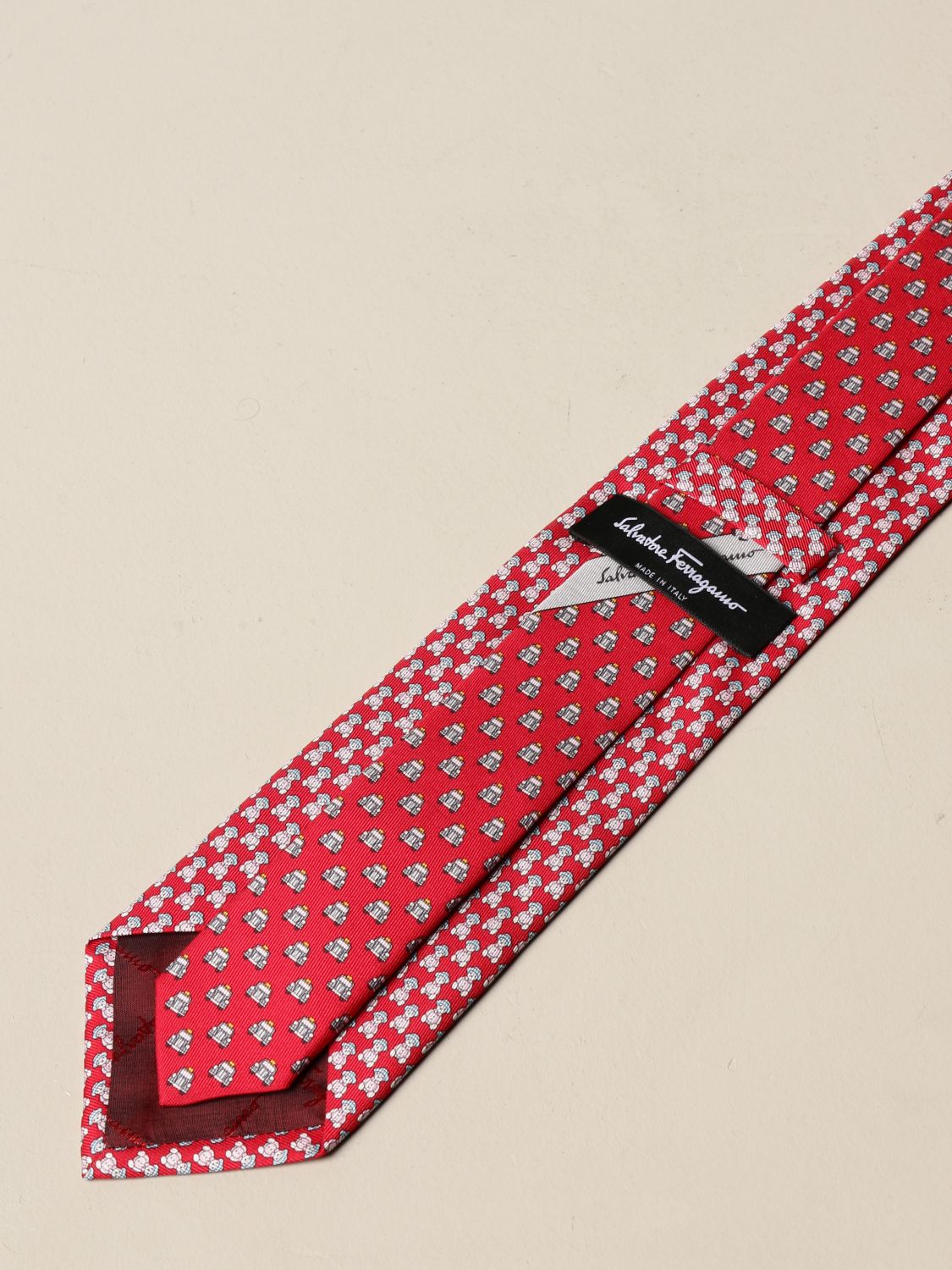 SALVATORE FERRAGAMO: silk tie with teddy bear pattern | Tie Salvatore