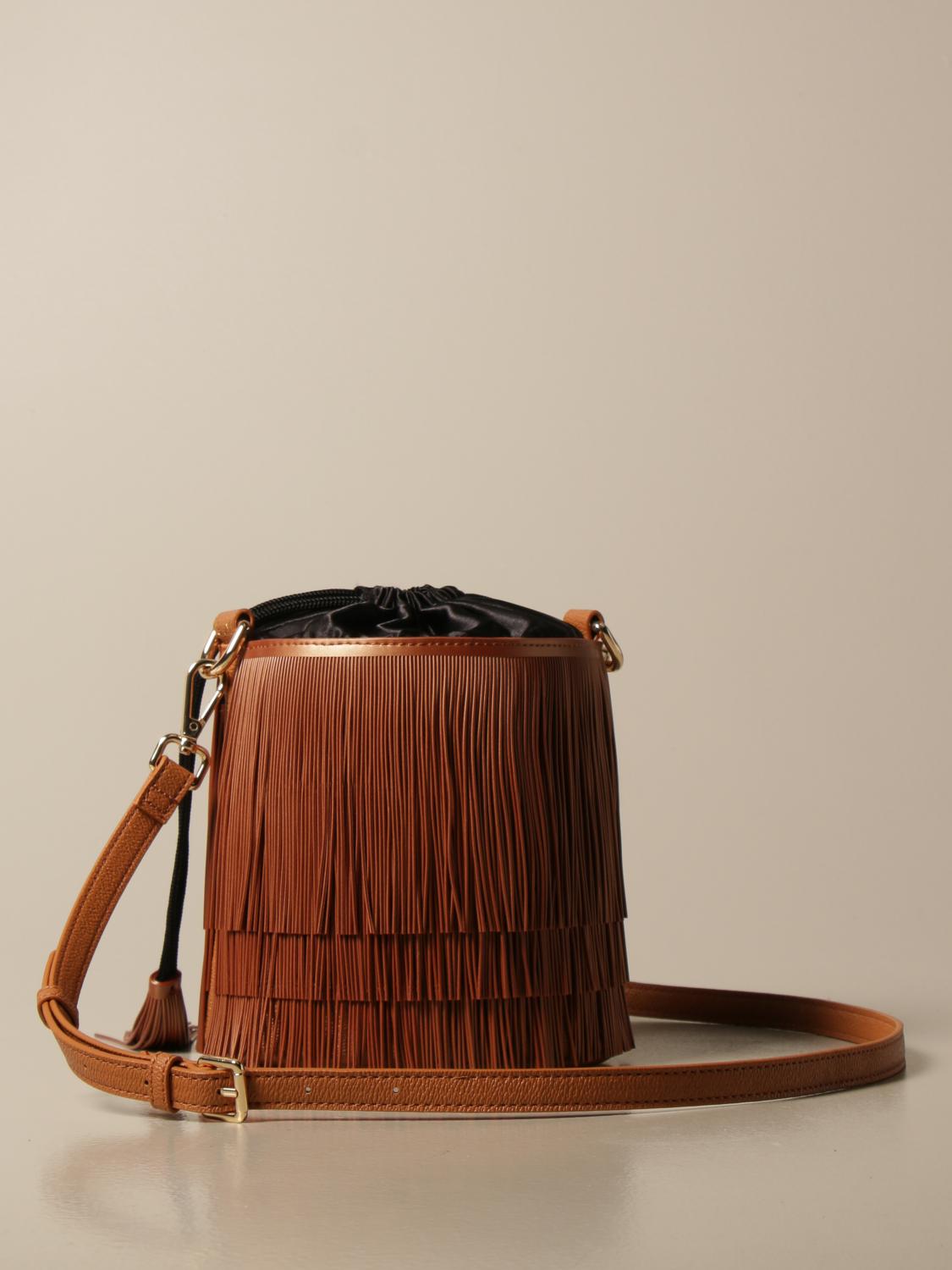 GUM: Borsa a secchiello con frange - Bronzo | Borse A Tracolla Gum BS  BUCKET/21PE FRINGE GIGLIO.COM