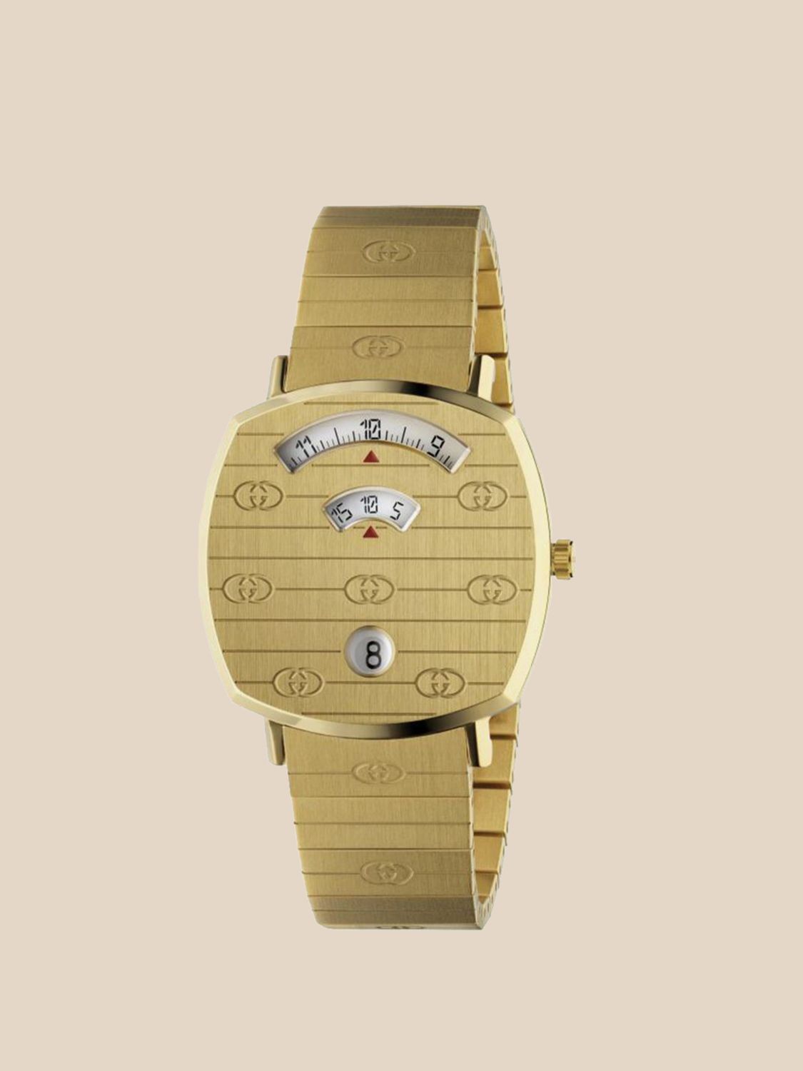 lovende overbelastning Begrænse GUCCI: Grip watch with GG engravings | Watch Gucci Men Gold | Watch Gucci  YA157403 GIGLIO.COM