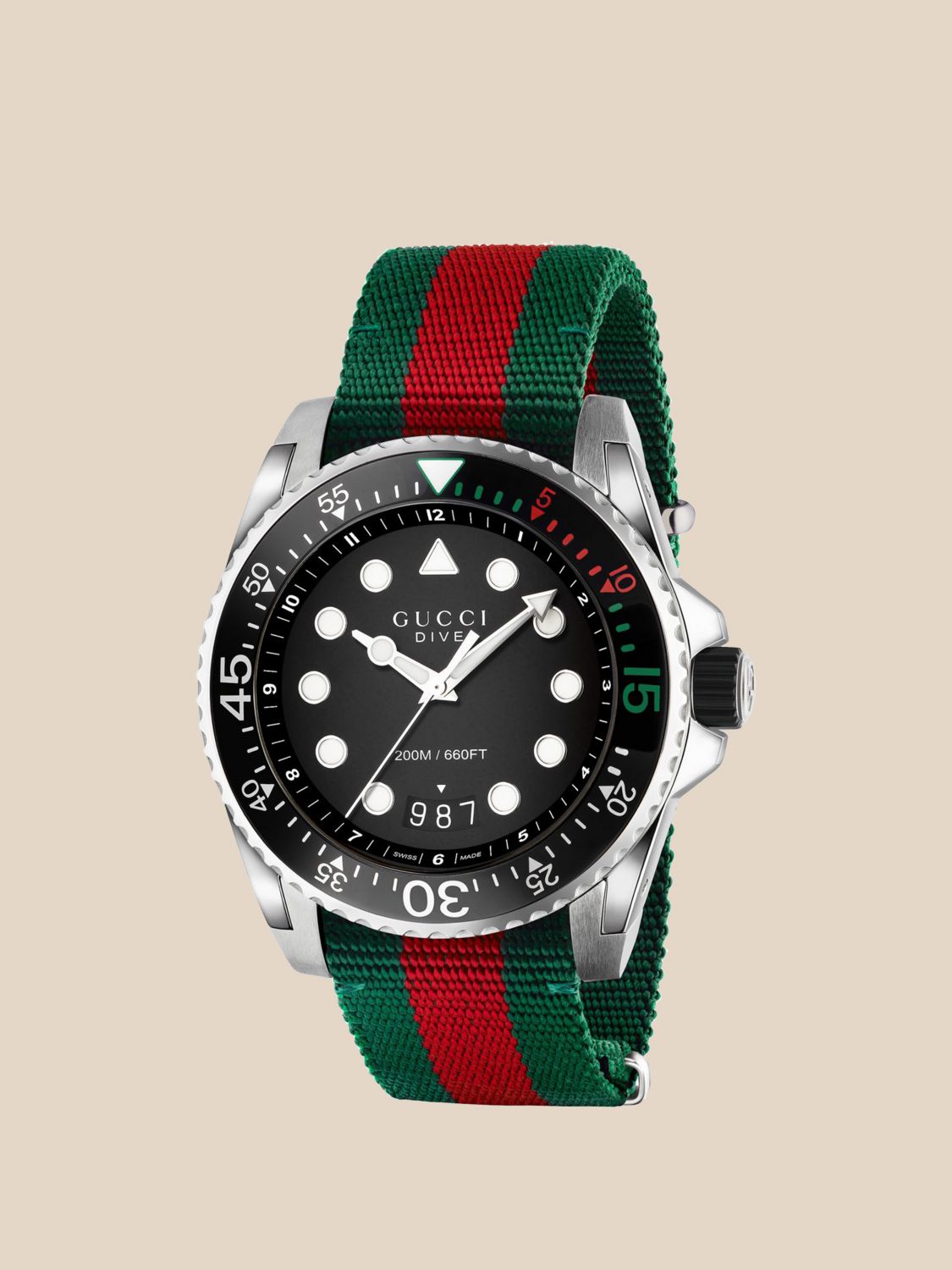 GUCCI: watch with Web striped strap - Black | Gucci watch YA136209A