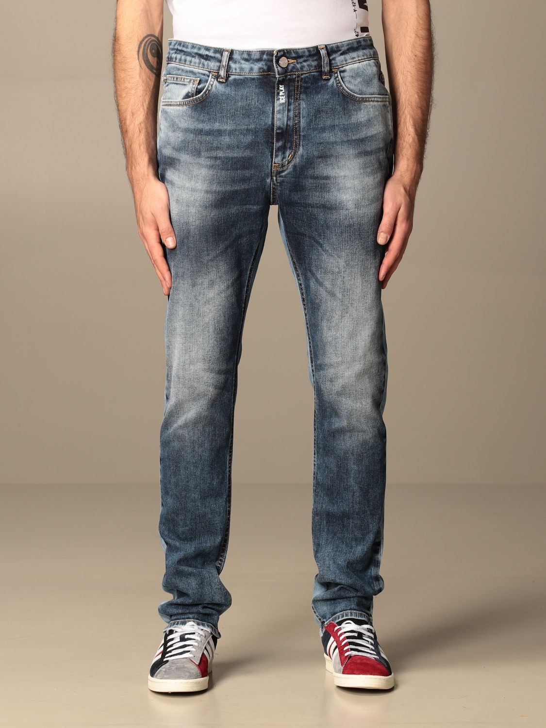 ICE PLAY: jeans in used stretch denim - Denim | Ice Play jeans 2SK2 ...