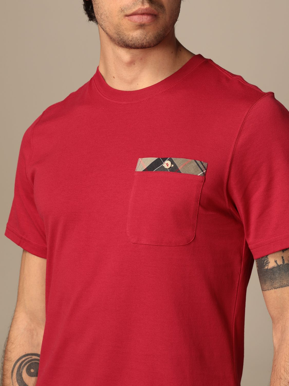 Camiseta Barbour: Camiseta hombre Barbour rojo 3
