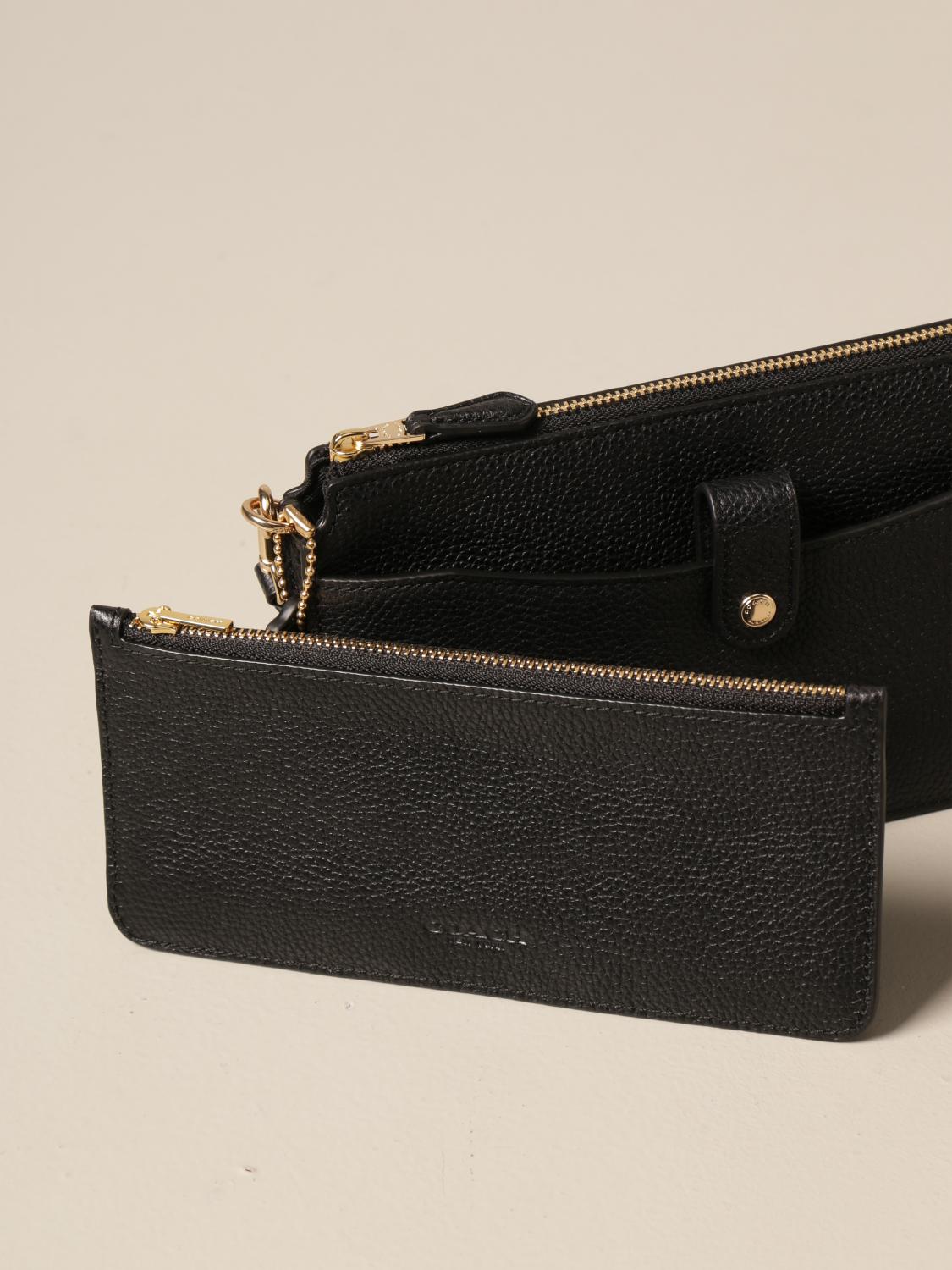 COACH Noa shoulder bag in textured leather Black Crossbody Bags