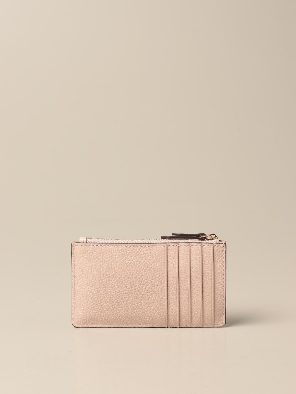 MICHAEL KORS Michael key ring in grained leather Blush Pink Wallet Michael Kors 34H0GT9D6L
