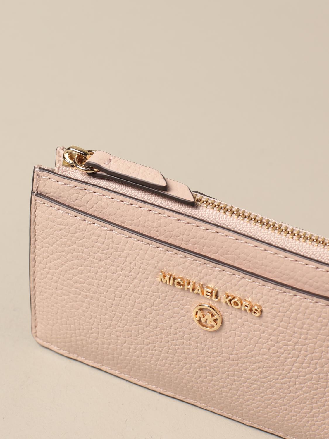MICHAEL KORS Michael key ring in grained leather Blush Pink Wallet Michael Kors 34H0GT9D6L