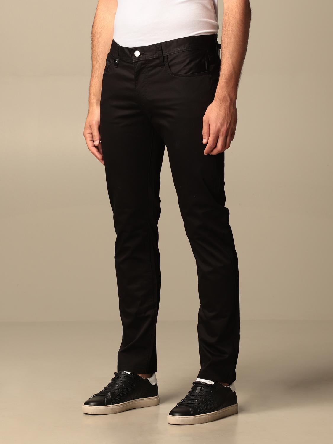 men's black armani trousers