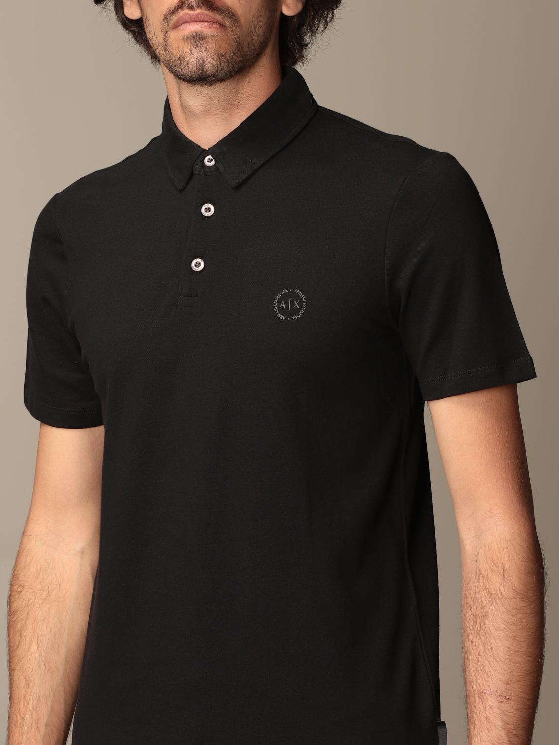 armani exchange polo shirt black