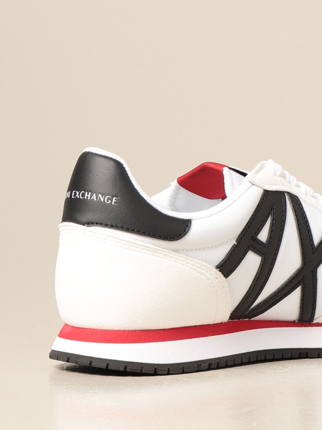 ARMANI EXCHANGE: Basic running sneakers with contrast logo - White ...