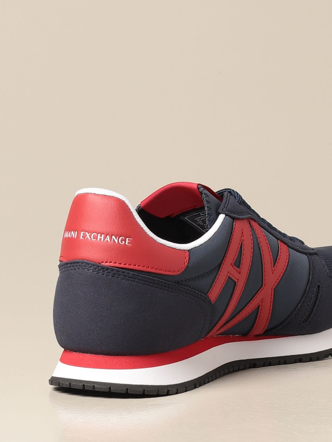 ARMANI EXCHANGE: Basic running sneakers with contrast logo - Blue ...