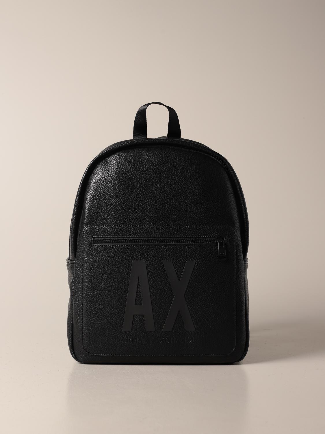 armani exchange backpack leather