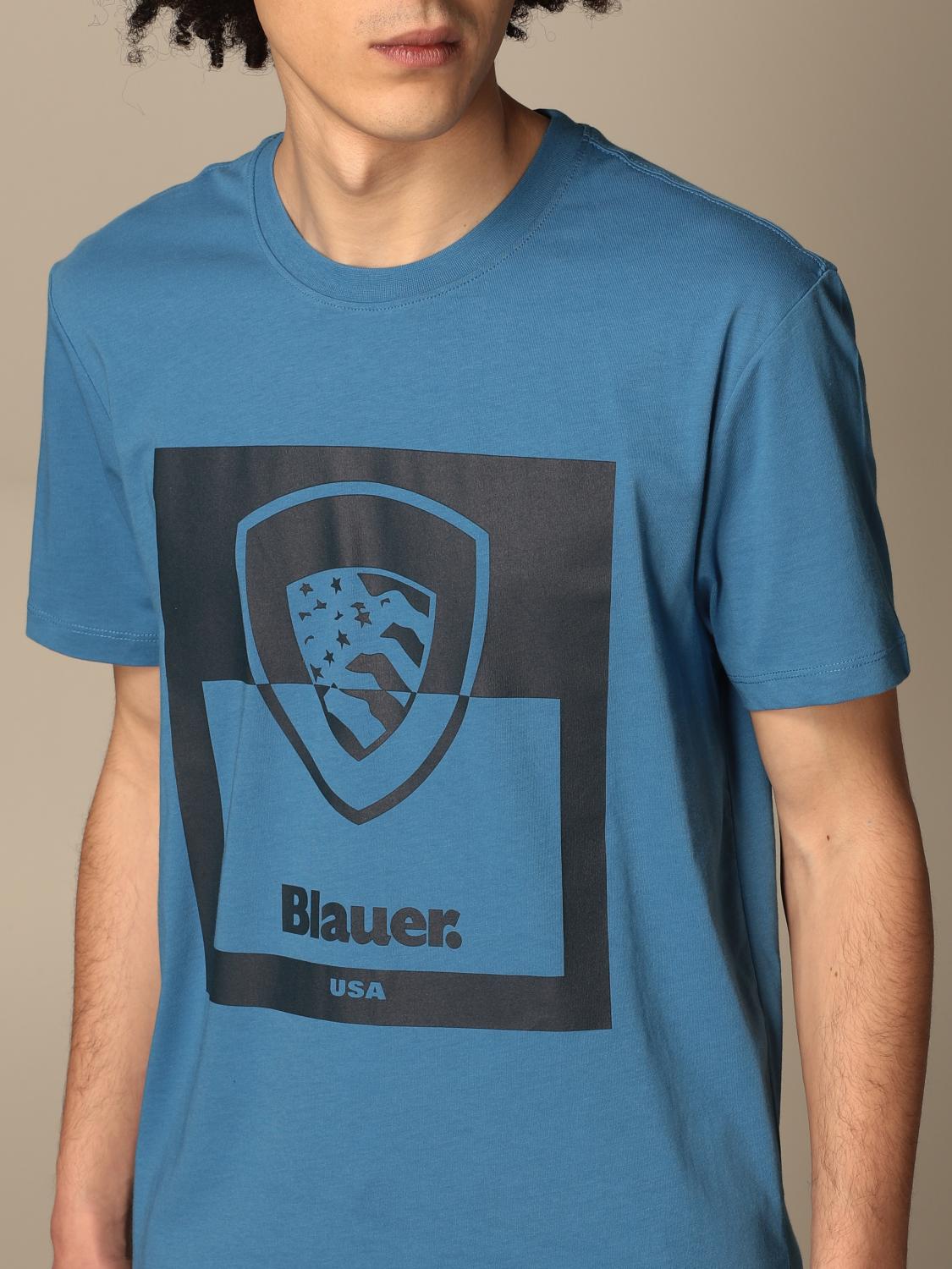 BLAUER: cotton t-shirt with print | T-Shirt Blauer Men Blue 1 | T-Shirt ...