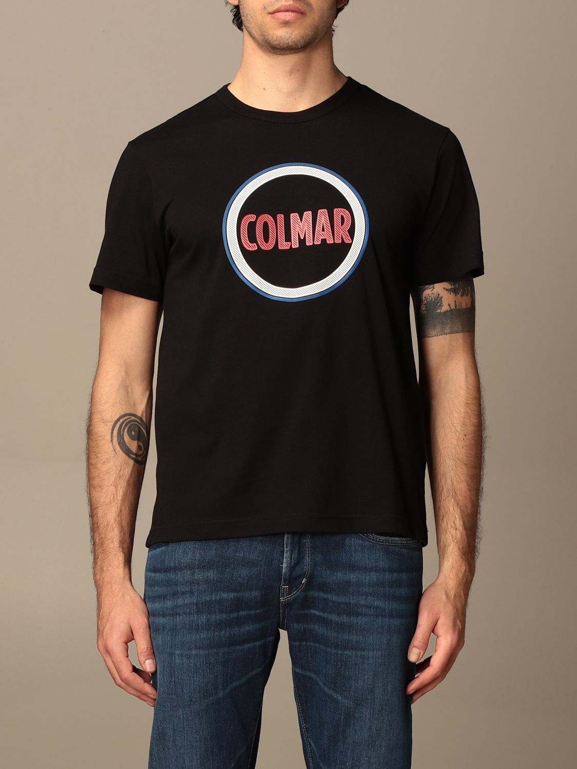 COLMAR: cotton t-shirt with logo - Black | Colmar t-shirt 7590 6SH ...
