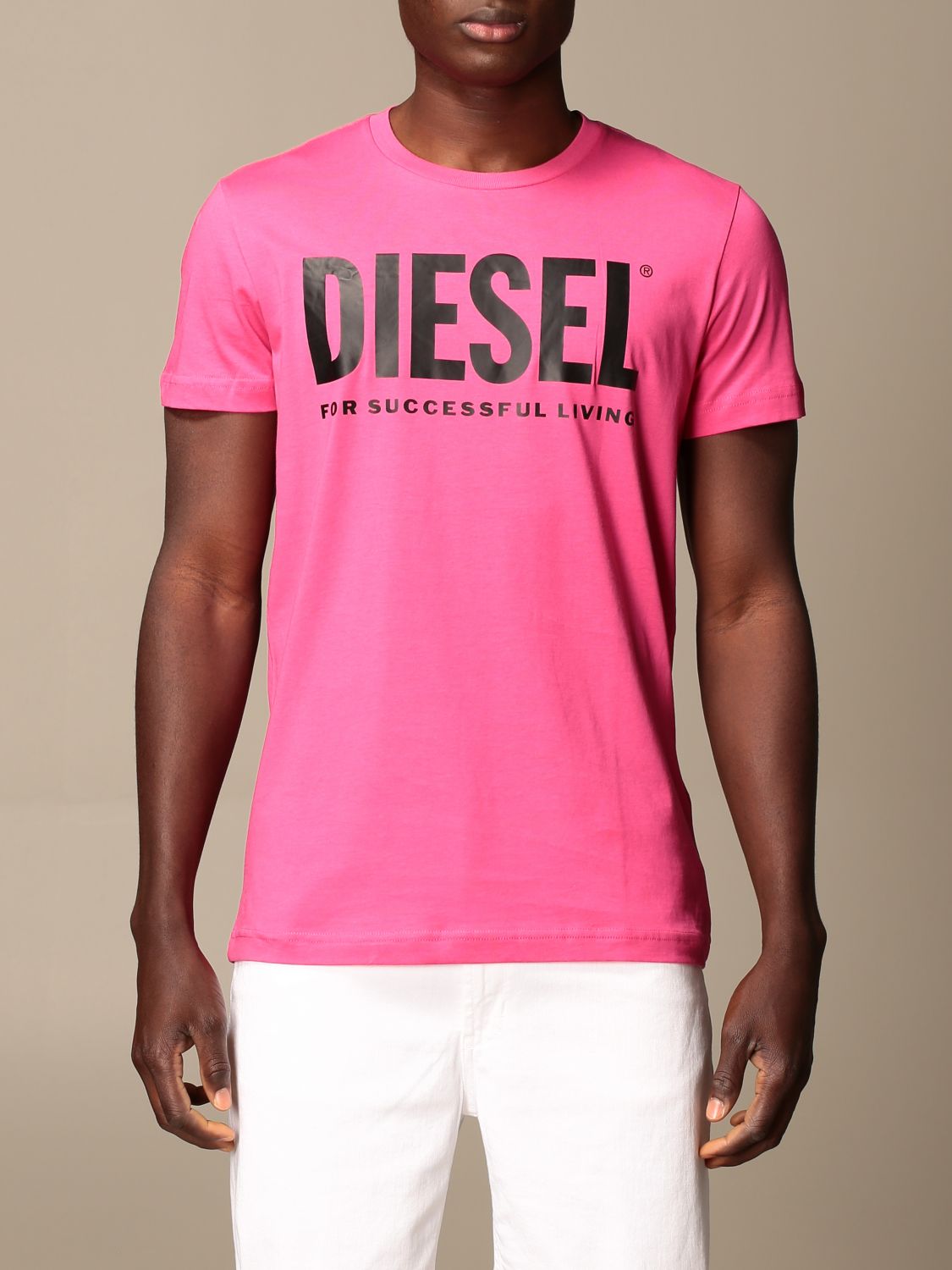 ディーゼル(DIESEL): Tシャツ メンズ - ピンク | Tシャツ ディーゼル 00SXED 0AAXJ GIGLIO.COM