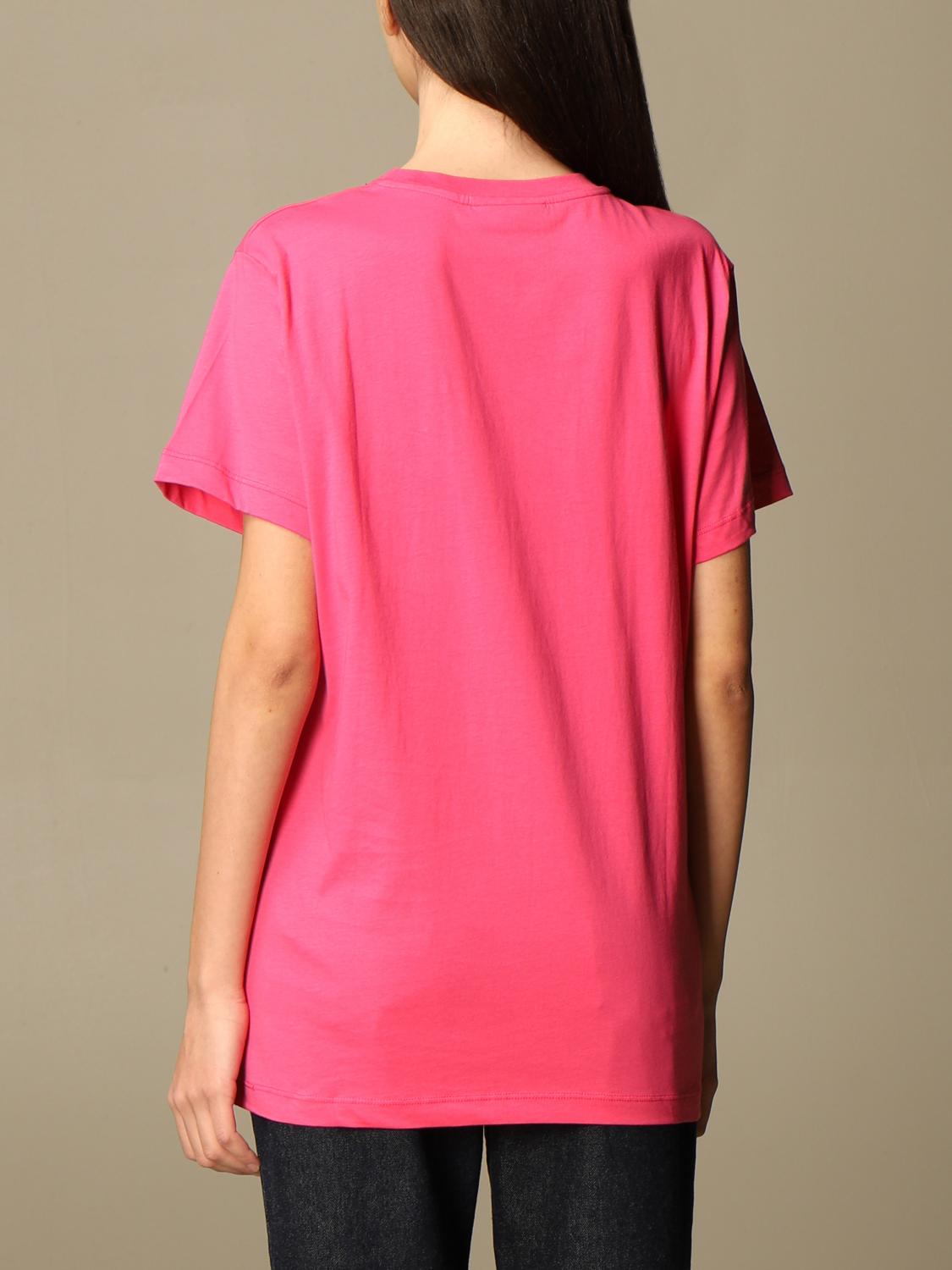 DIESEL: cotton t-shirt with logo - Pink | Diesel t-shirt A04179