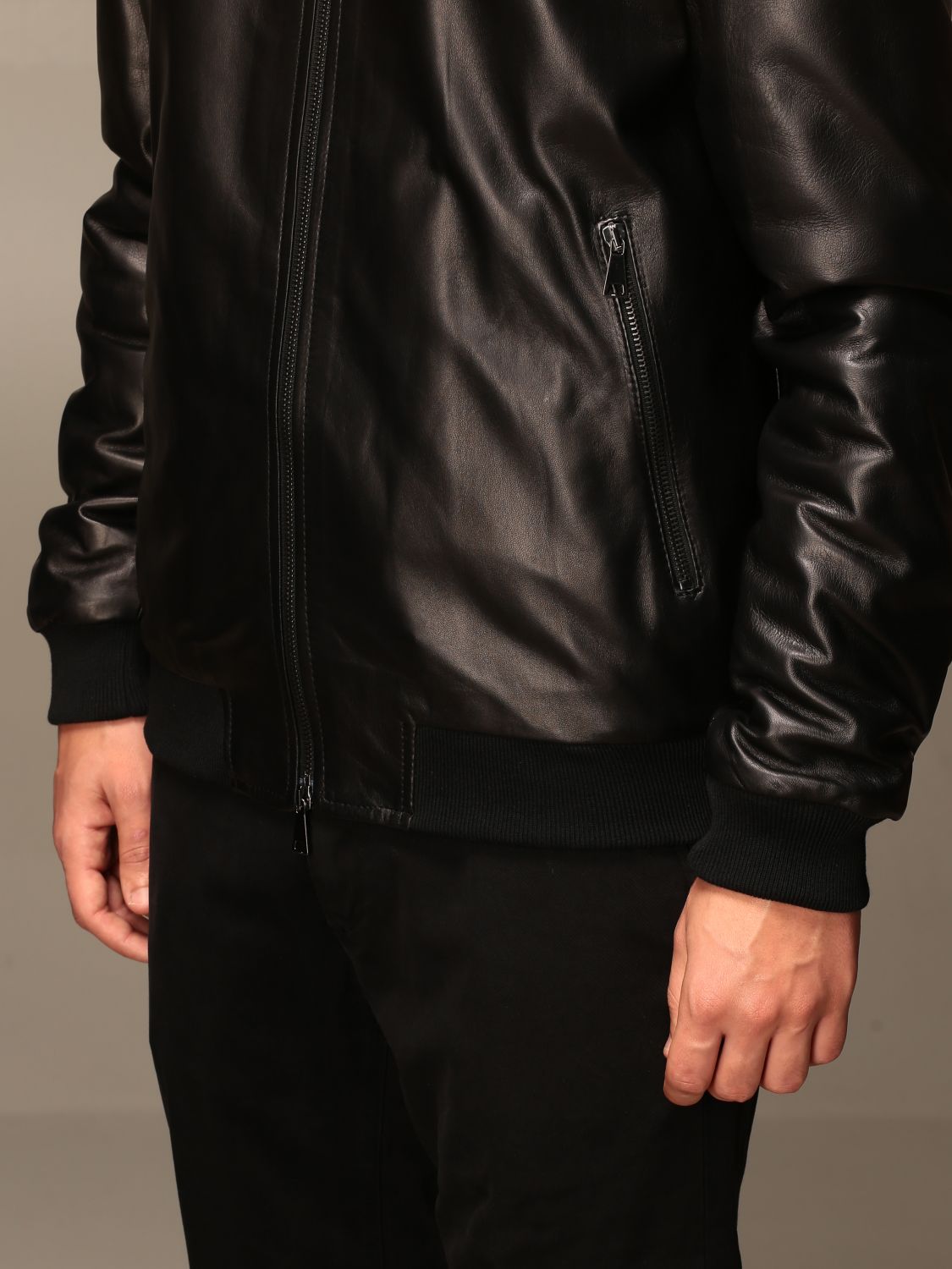 designer leather bomber jacket