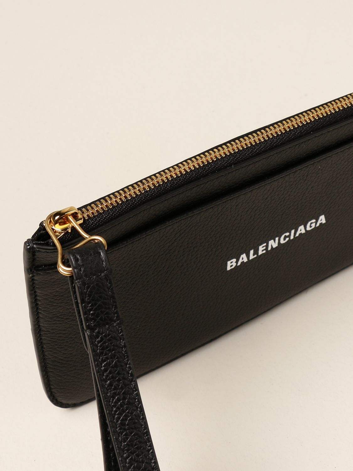 BALENCIAGA: leather wallet with zip | Wallet Balenciaga Women Black