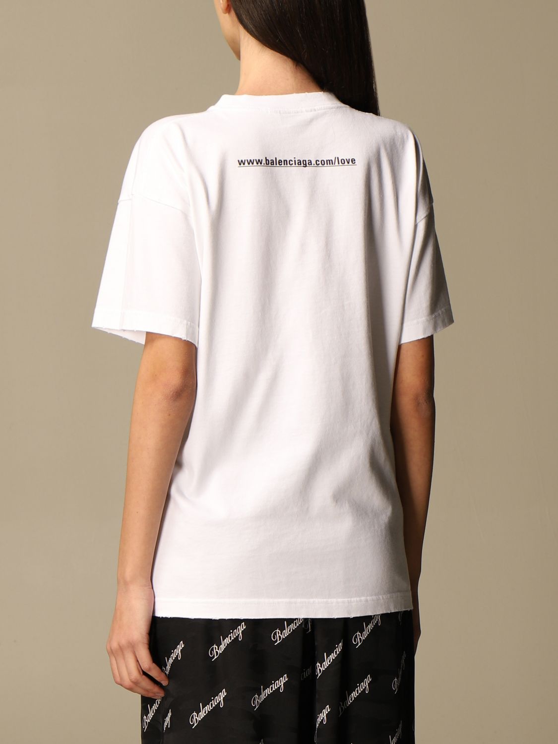 BALENCIAGA: cotton T-shirt with I Love U print | T-Shirt Balenciaga ...
