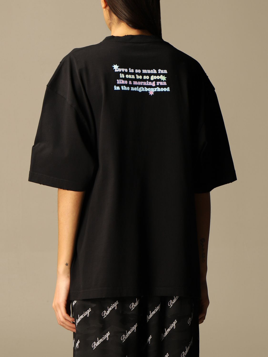 BALENCIAGA: over t-shirt with teddy bear print | T-Shirt Balenciaga ...